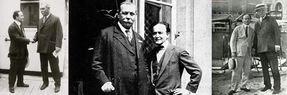 Houdini & Doyle é baseada na amizade real entre o escritor Sir Arthur Conan Doyle (o mais alto) e o ilusionista Harry Houdini.