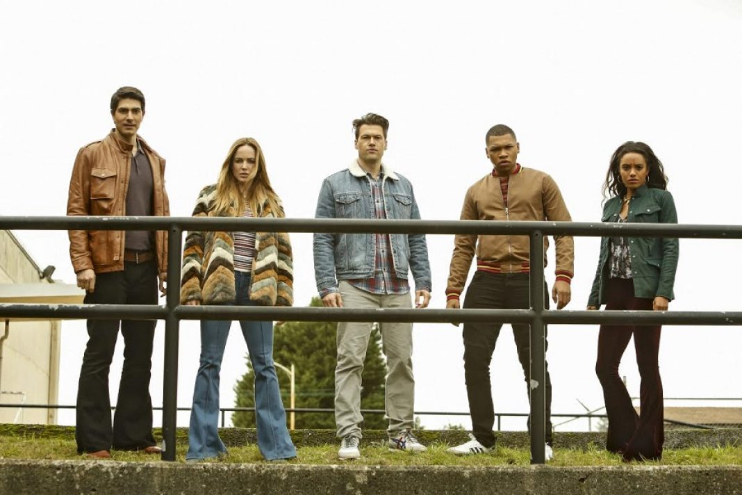 Legends of Tomorrow 2.09 DC's Legends of Tomorrow --"Raiders of the Lost Art"-- LGN209c_0093.jpg -- Pictured (L-R): Brandon Routh as Ray Palmer/Atom, Caity Lotz as Sara Lance/White Canary, Nick Zano as Nate Heywood/Steel, Franz Drameh as Jefferson "Jax" Jackson and Maisie Richardson- Sellers as Amaya Jiwe/Vixen -- Photo: Bettina Strauss/The CW -- é 2017 The CW Network, LLC. All Rights Reserved