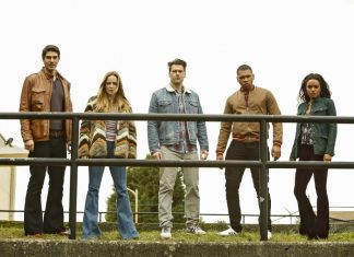Legends of Tomorrow 2×09: Raiders Of The Lost Art DC's Legends of Tomorrow --"Raiders of the Lost Art"-- LGN209c_0093.jpg -- Pictured (L-R): Brandon Routh as Ray Palmer/Atom, Caity Lotz as Sara Lance/White Canary, Nick Zano as Nate Heywood/Steel, Franz Drameh as Jefferson "Jax" Jackson and Maisie Richardson- Sellers as Amaya Jiwe/Vixen -- Photo: Bettina Strauss/The CW -- é 2017 The CW Network, LLC. All Rights Reserved