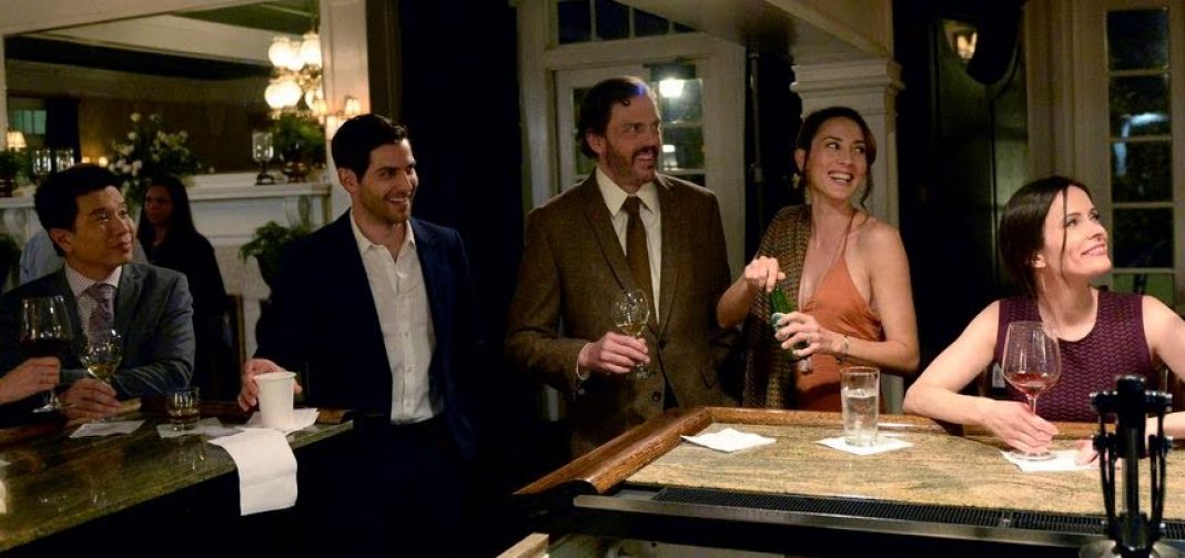 Grimm 6x07 GRIMM -- "Blind Love" Episode 607 -- Pictured: (l-r) Reggie Lee as Sergeant Wu, David Giuntoli as Nick Burkhardt, Silas Weir Mitchell as Monroe, Bree Turner as Rosalee Calvert, Bitsie Tulloch as Juliette Silverton, Russell Hornsby as Hank Griffin -- (Photo by: Allyson Riggs/NBC)