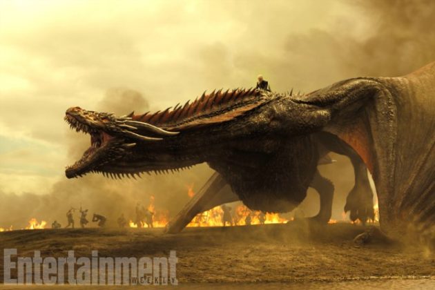 Daenerys Targaryen montando um drag&atilde;o