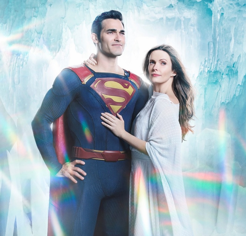 Tyler Hoechlin (Superman) e Elizabeth Tulloch (Lois Lane) em em Elseworlds.